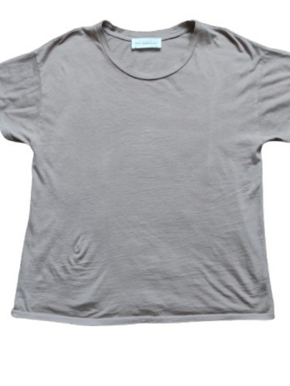 NWOT Self Contrast Anthropologie Taupe Oversized Boxy Tee Top Basic Size Small